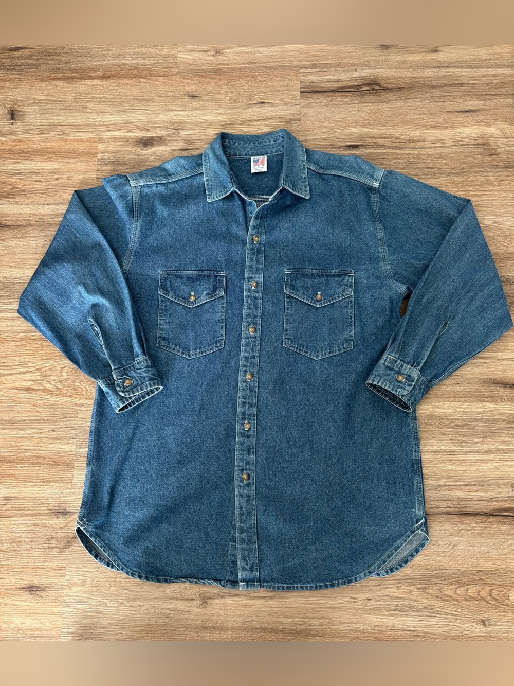 American Original embossed XL made in USA heavyweight jean shirt or jacket. - Picture 3 of 12